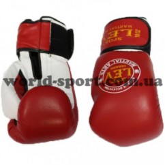 Перчатки бокс Лев 10 OZ VIP(кожа, красный, синий)